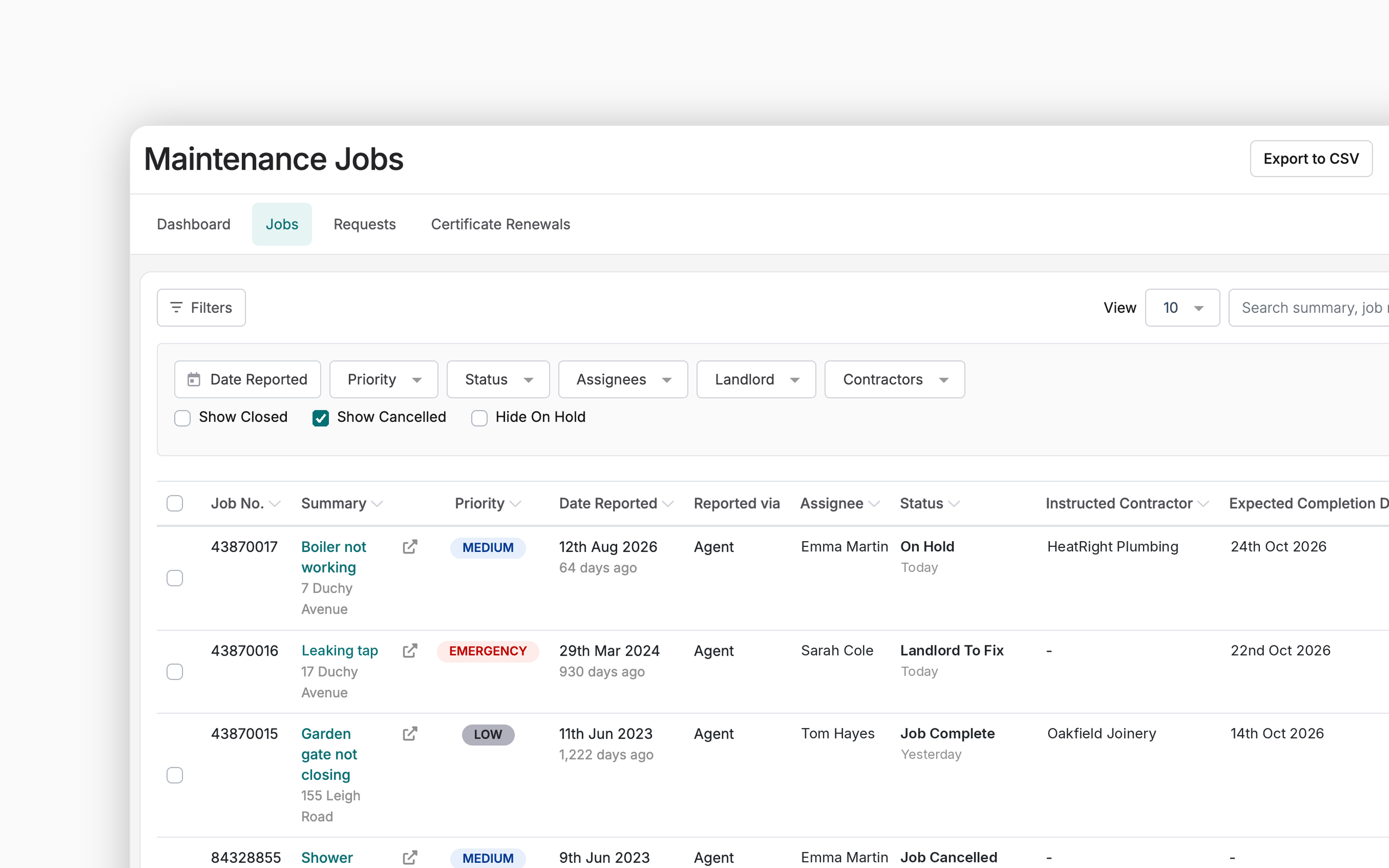 Manage Maintenance Jobs